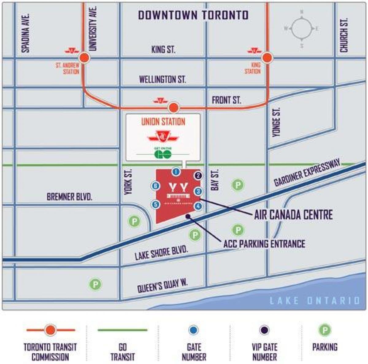 Peta dari Air Canada Centre parkir - ACC