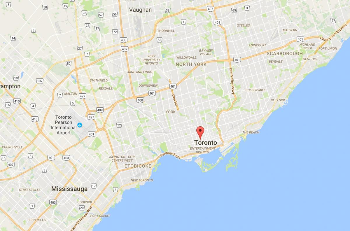 Peta dari Baldwin Desa kabupaten Toronto