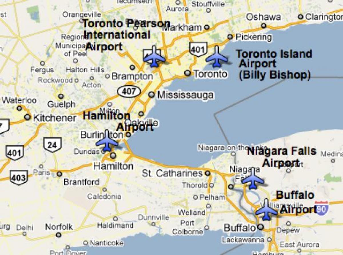 Peta Bandara di dekat Toronto