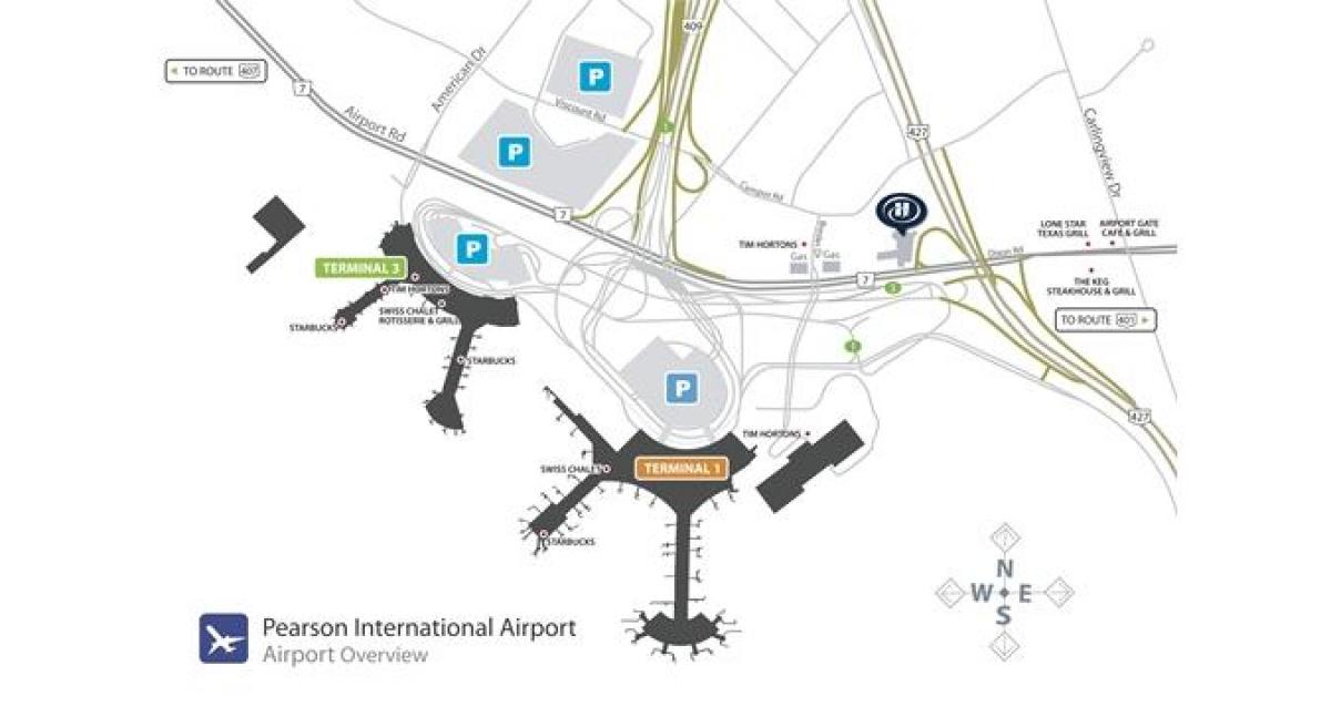 Peta dari bandara Toronto pearson gambaran