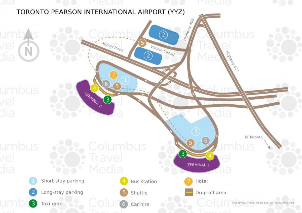 Peta dari bandara Toronto Pearson