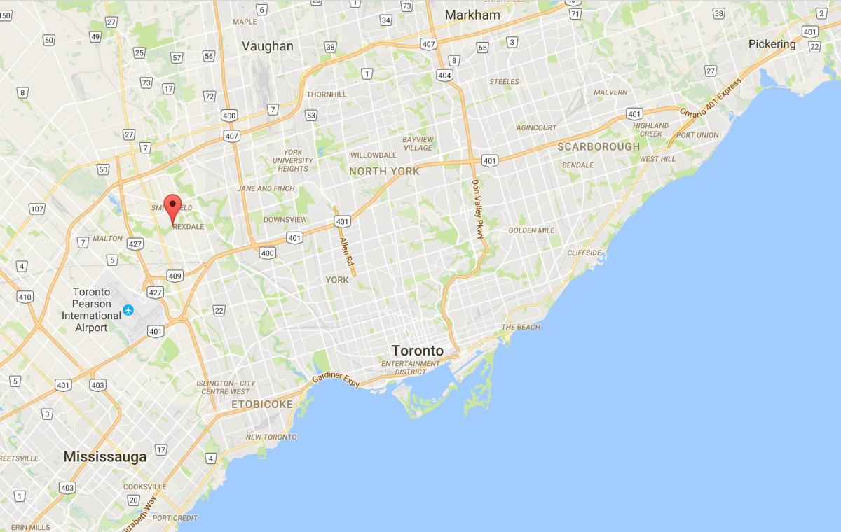 Peta Barat Humber-Clairville district, Toronto