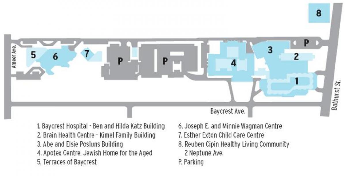 Peta dari Baycrest Ilmu Kesehatan