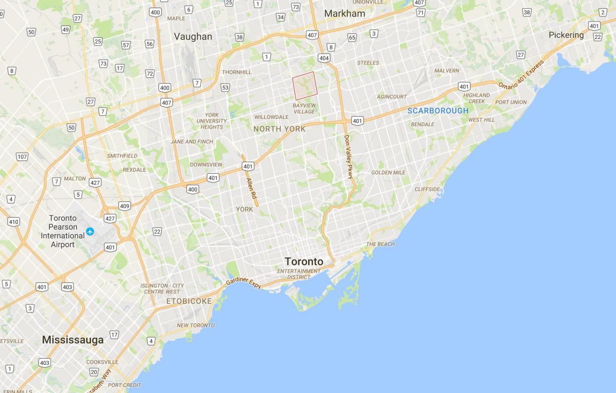 Peta dari Bayview Hutan – Steeles district, Toronto