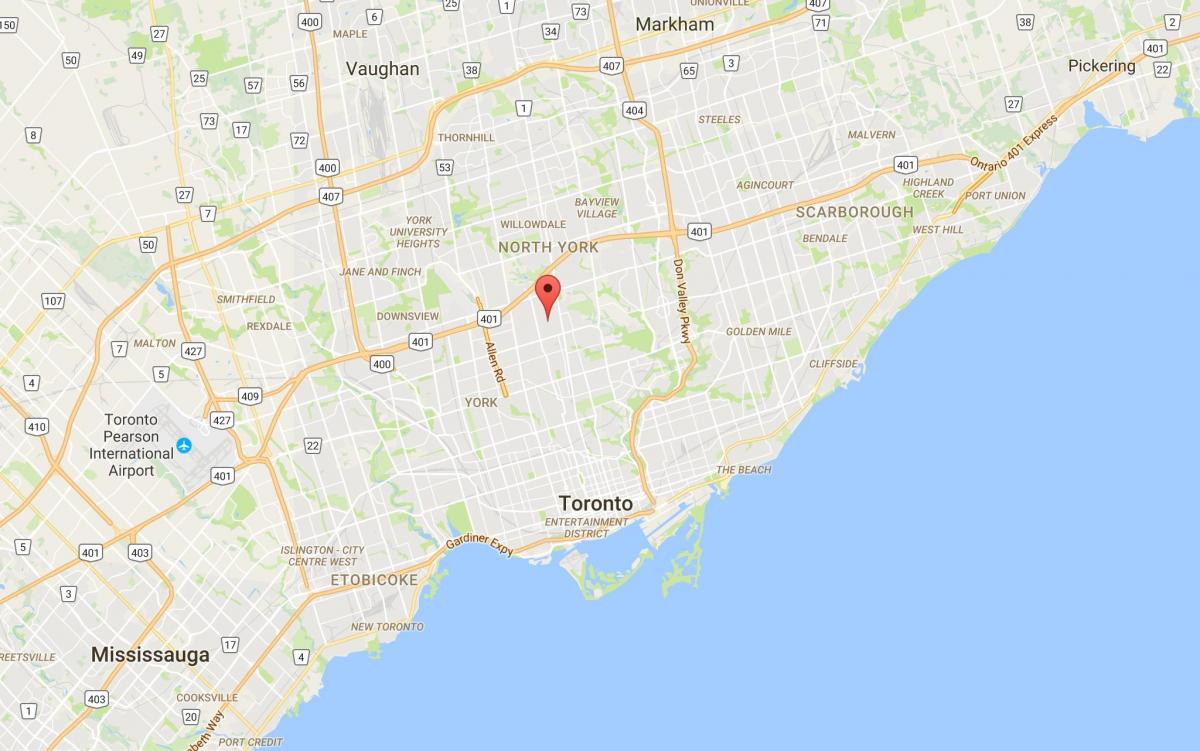 Peta dari Bedford Park district, Toronto