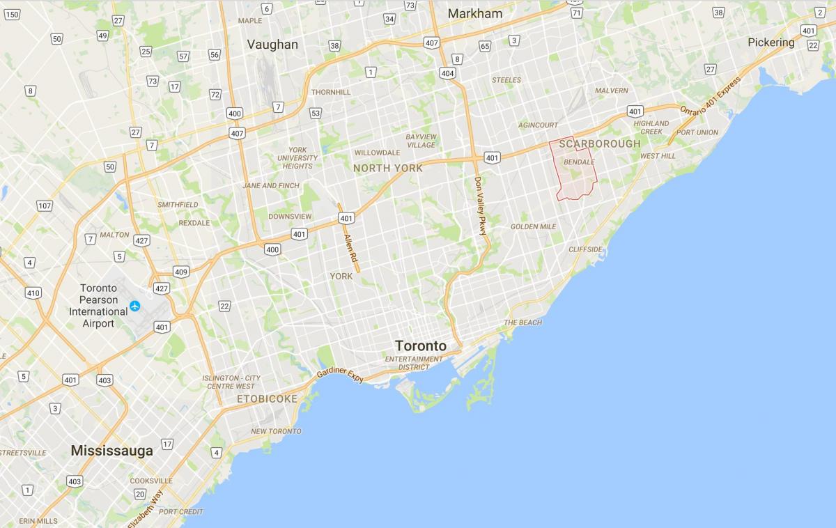 Peta dari Bendale district, Toronto