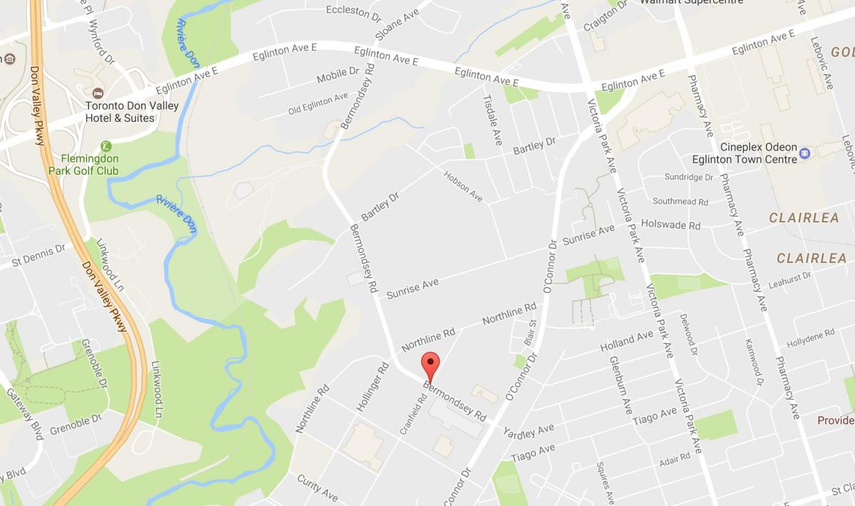 Peta dari Bermondsey jalan Toronto