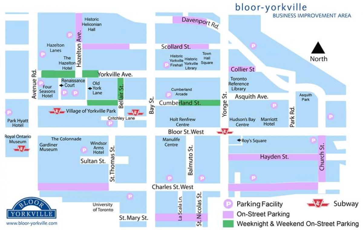 Peta dari Bloor Yorkville parkir