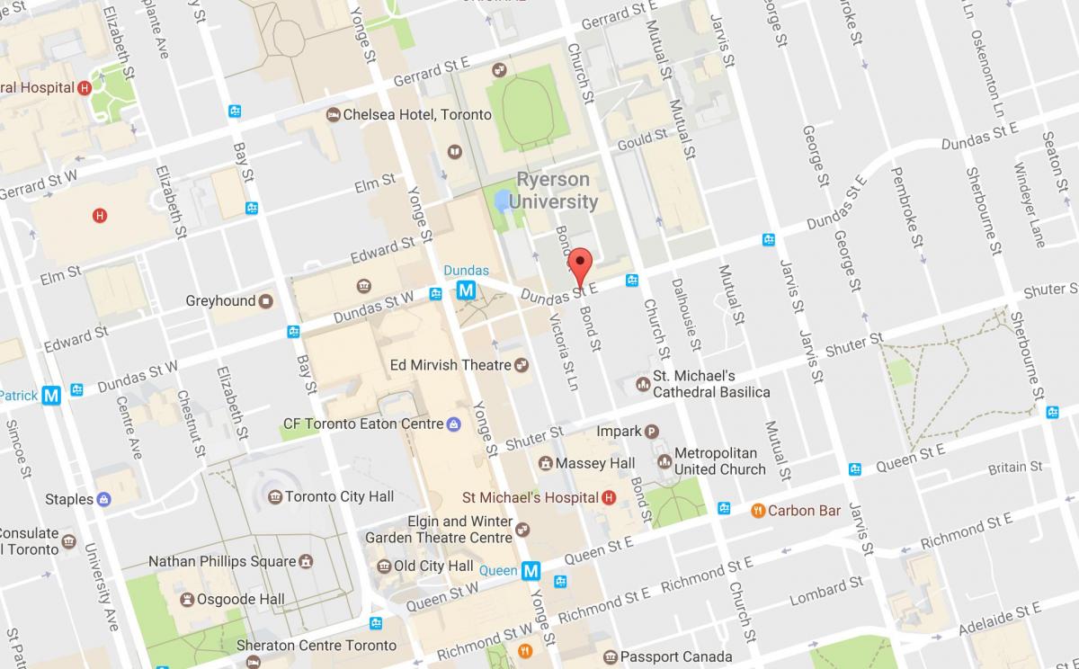 Peta dari Bond street Toronto