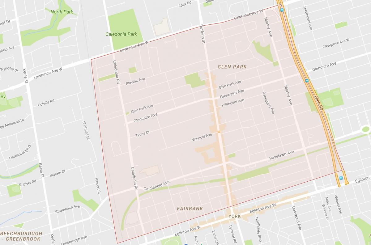 Peta dari Briar Hill–Belgravia lingkungan Toronto