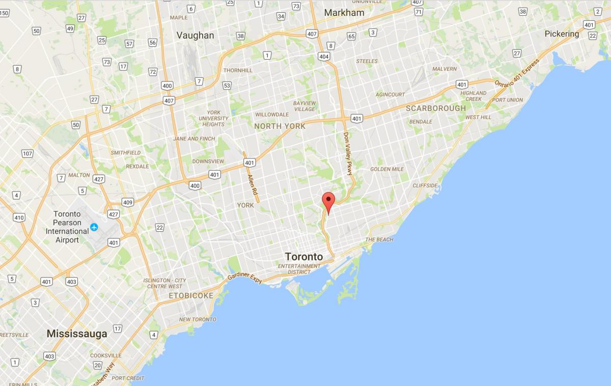 Peta dari Broadview Utara district, Toronto