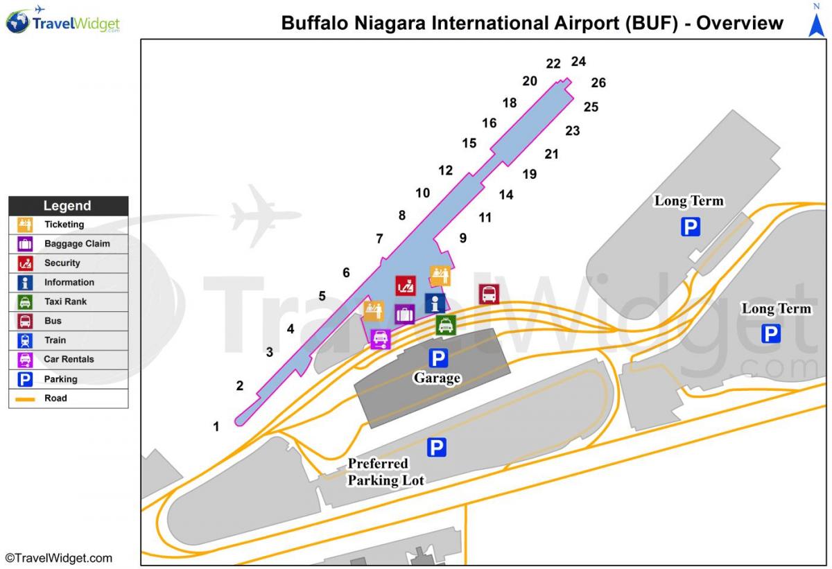 Peta dari Buffalo Niagara bandara