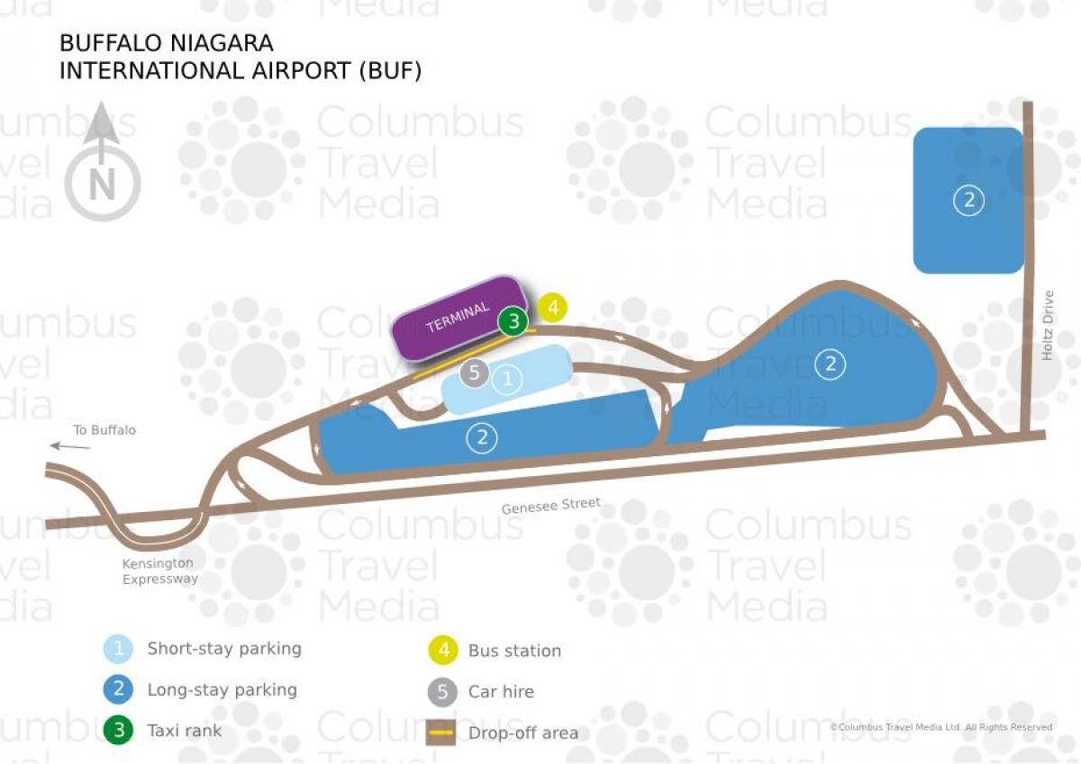 Peta dari bandara internasional Buffalo Niagara