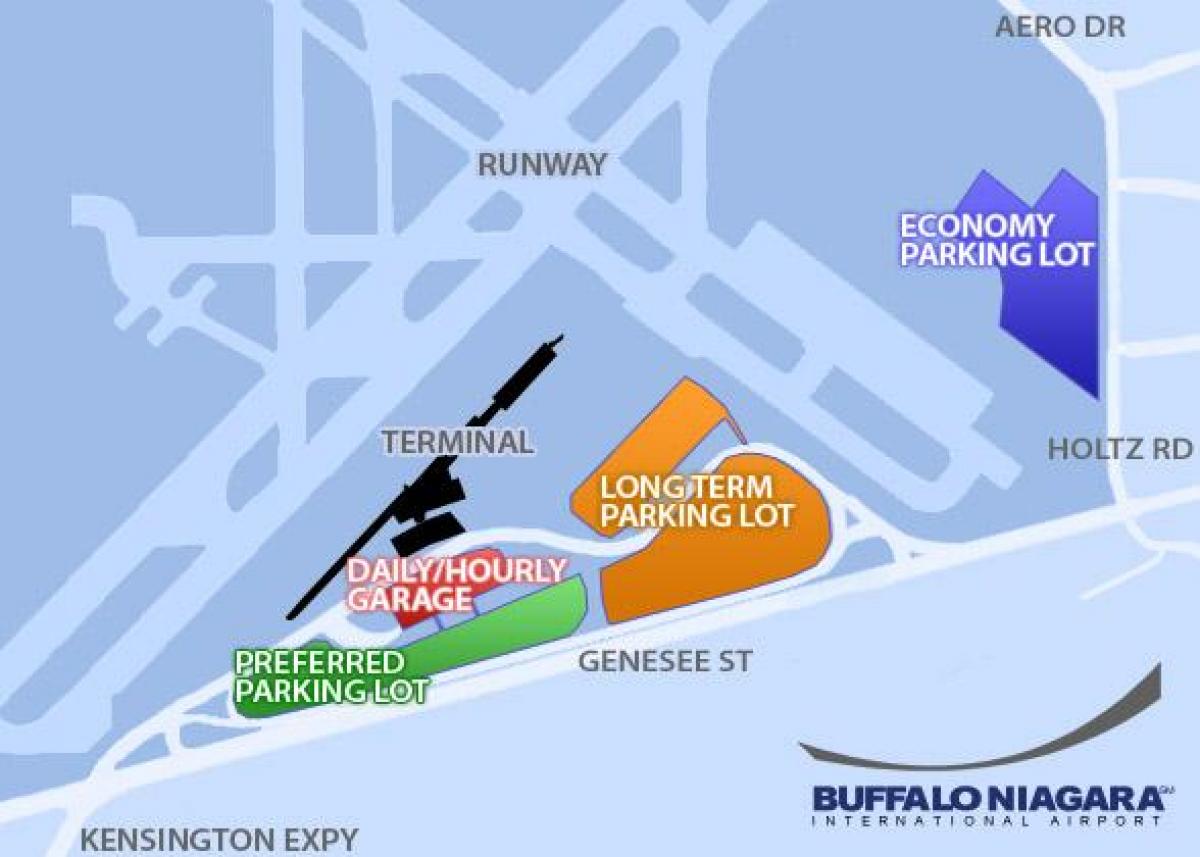 Peta dari Buffalo Niagara parkir bandara