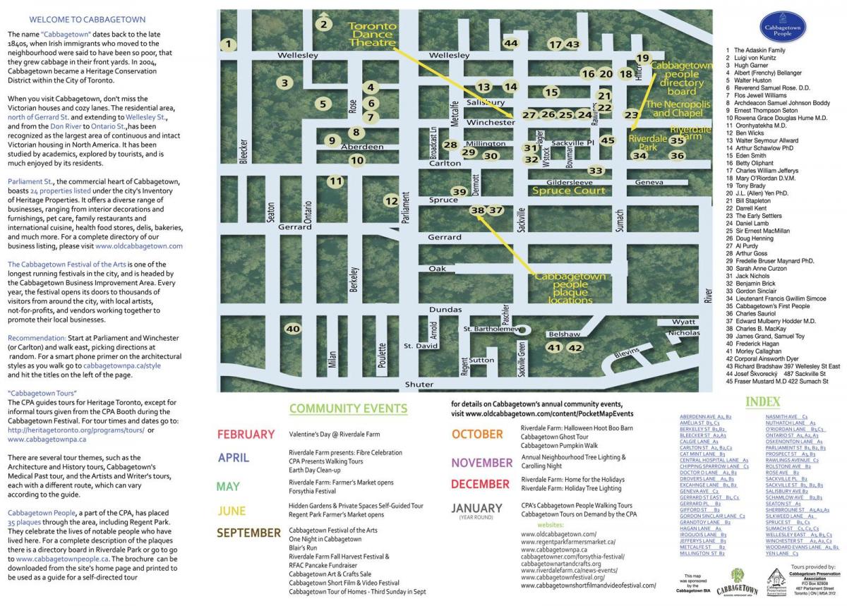 Peta dari Cabbagetown acara Toronto