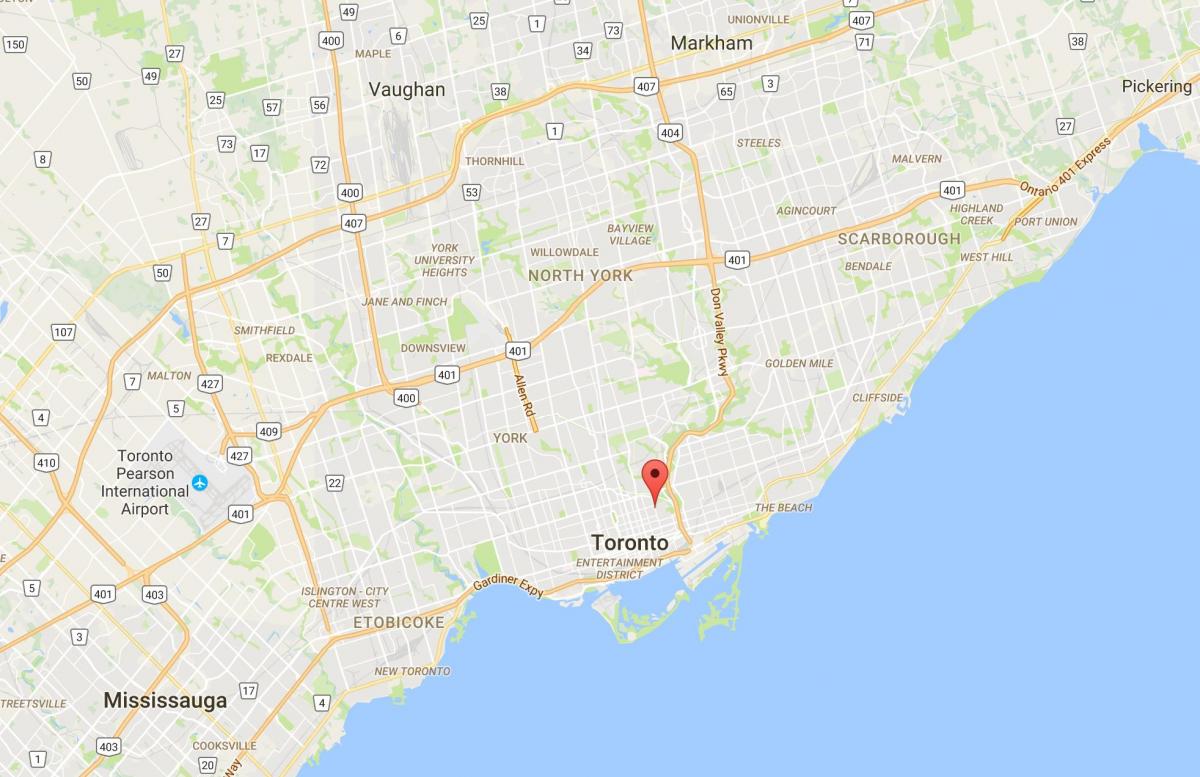 Peta dari Cabbagetown district, Toronto