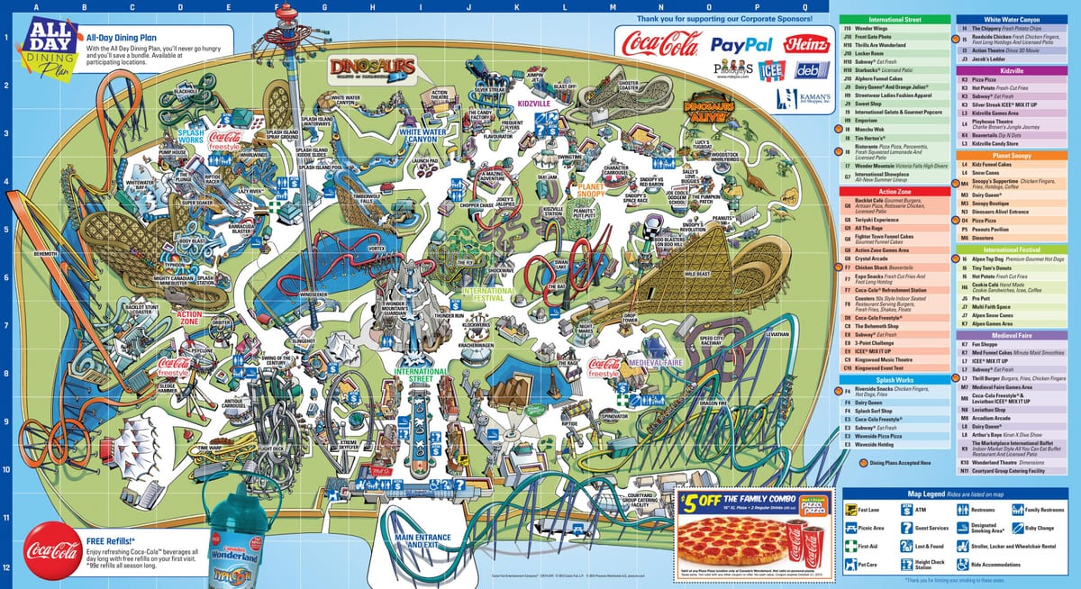 Peta dari canada's wonderland