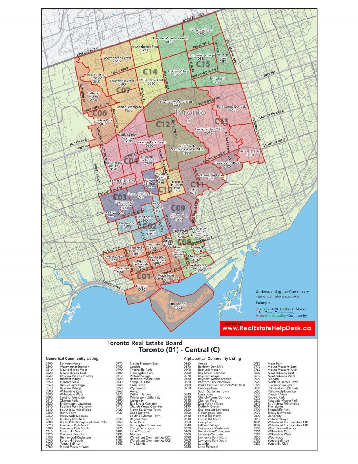 Peta dari Pusat kota Toronto