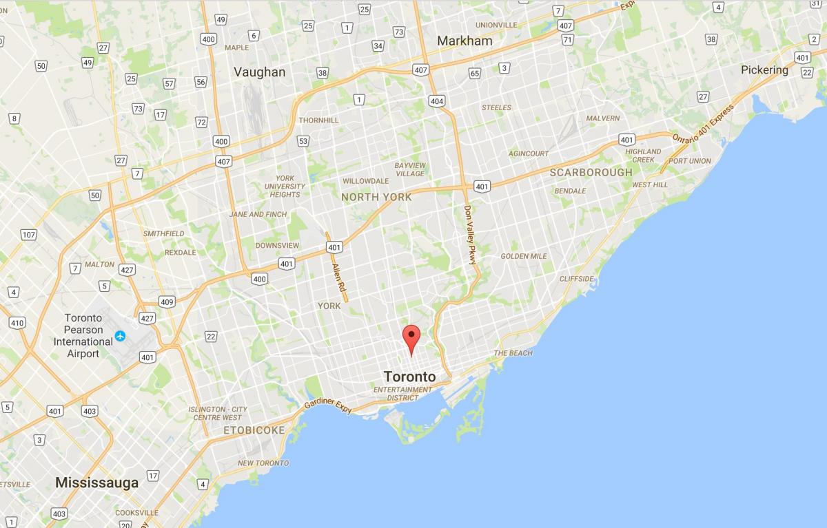Peta dari Gereja dan Wellesley district, Toronto
