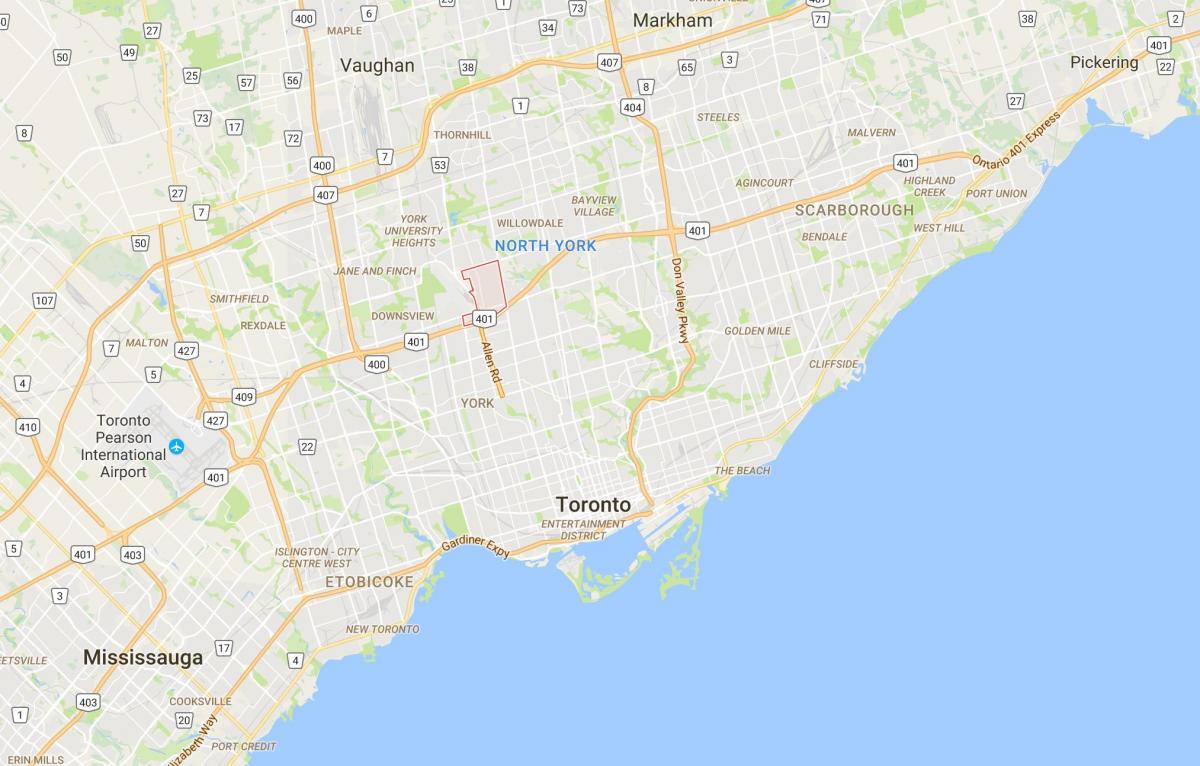 Peta dari Clanton Park district, Toronto