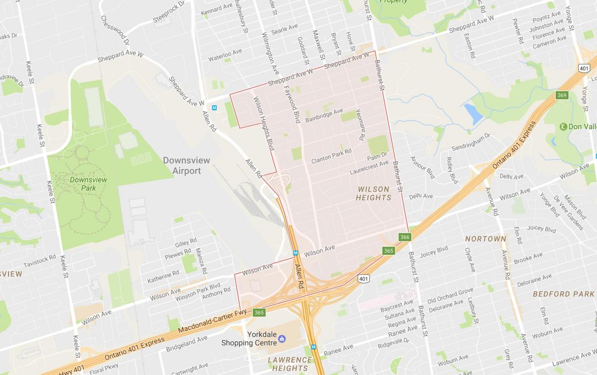 Peta dari Clanton Taman lingkungan Toronto