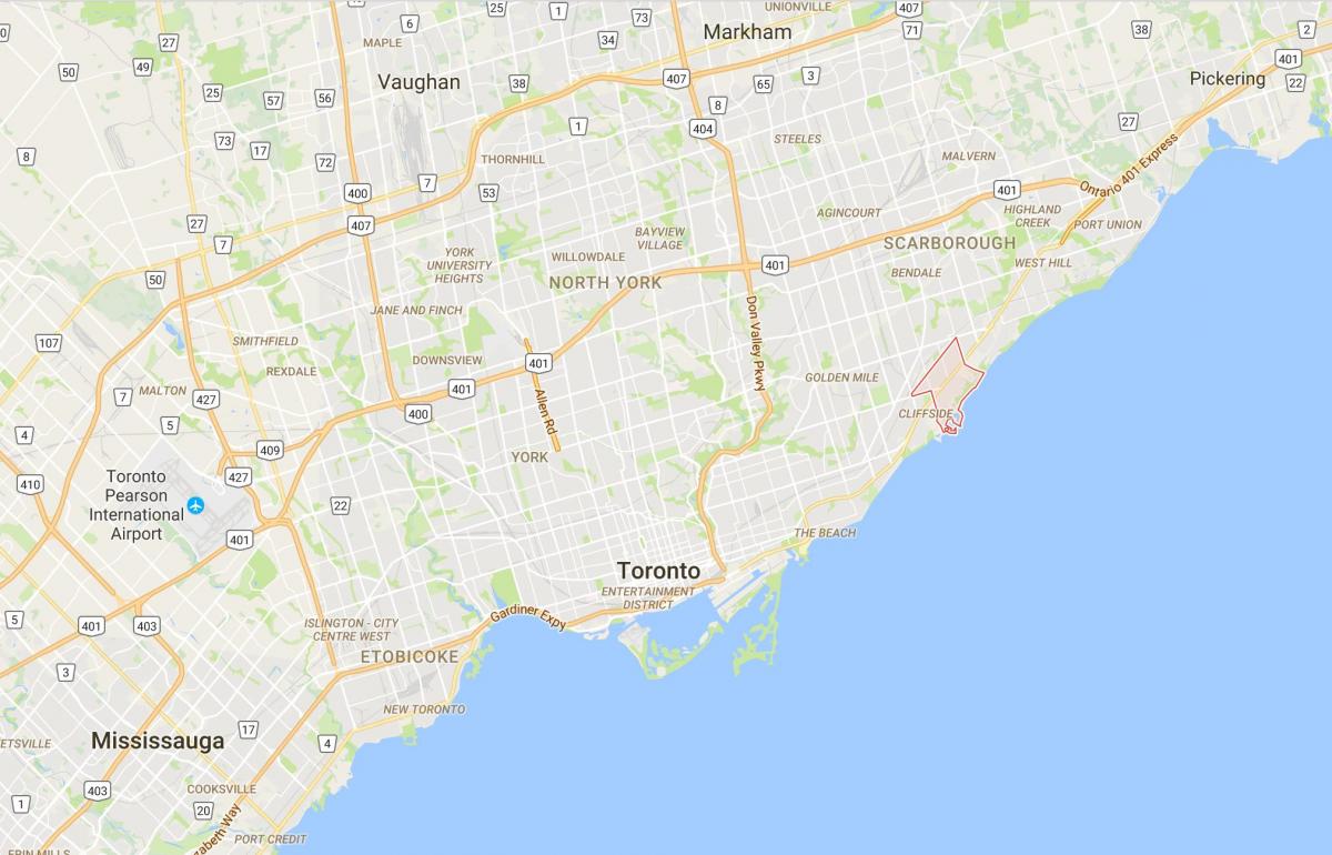 Peta dari Cliffcrest district, Toronto
