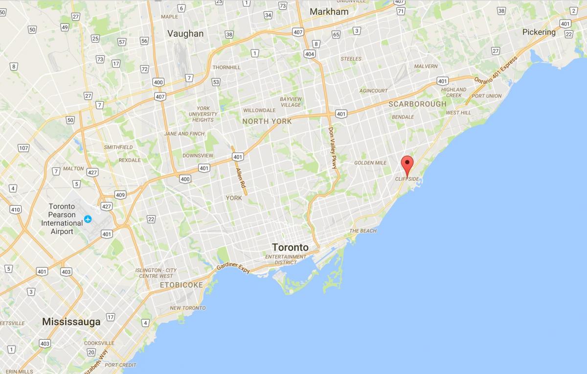 Peta dari Cliffside district, Toronto