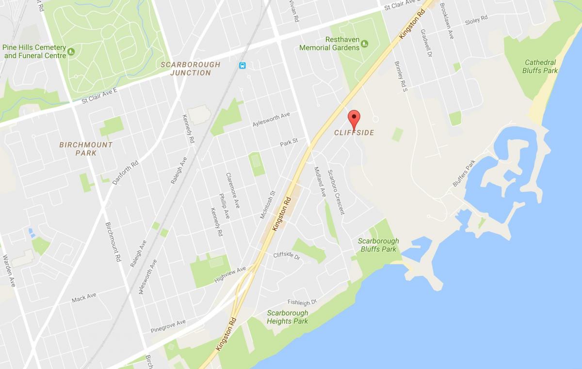 Peta dari Cliffside lingkungan Toronto