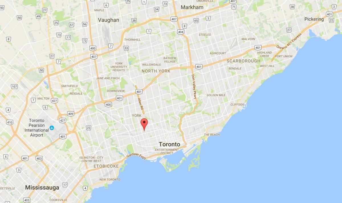 Peta dari Davenport district, Toronto