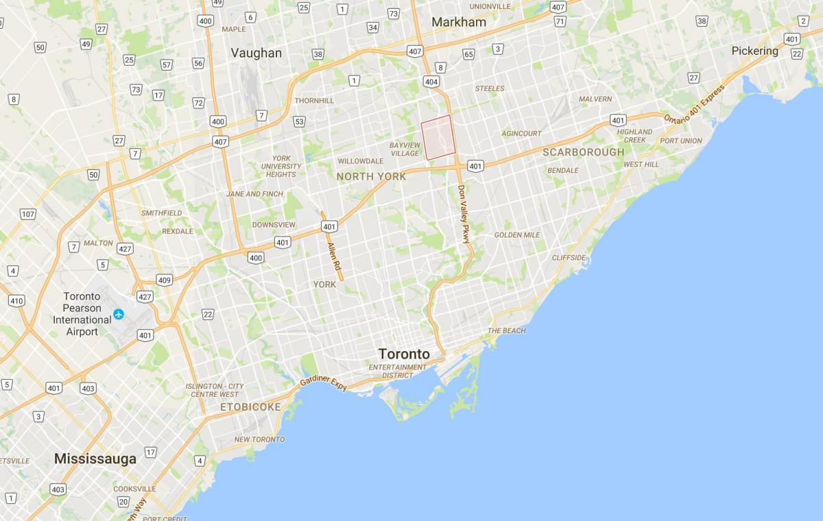 Peta dari Don Valley Village district, Toronto