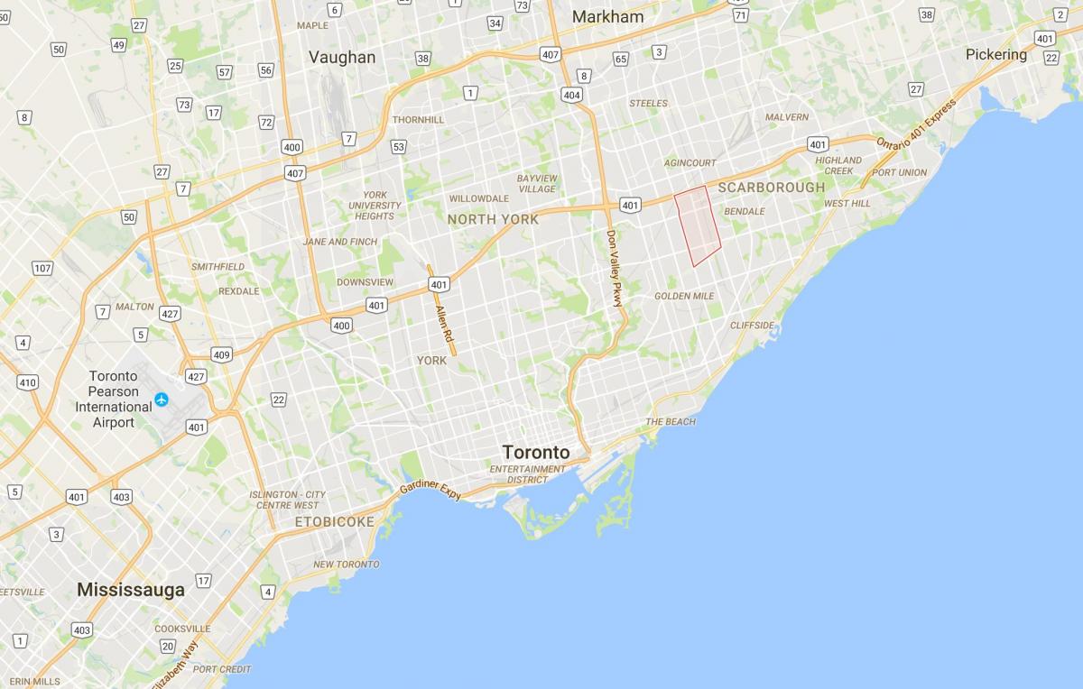 Peta dari Dorset Park district, Toronto