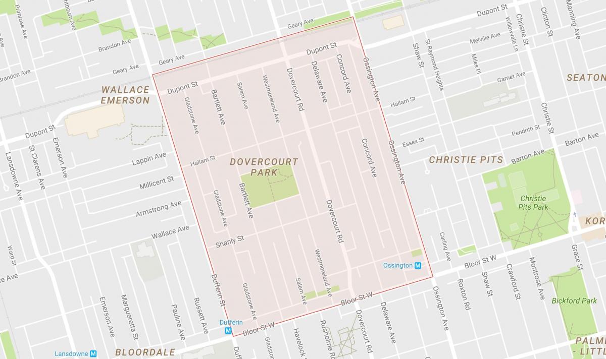 Peta dari Dovercourt Park sekitar Toronto
