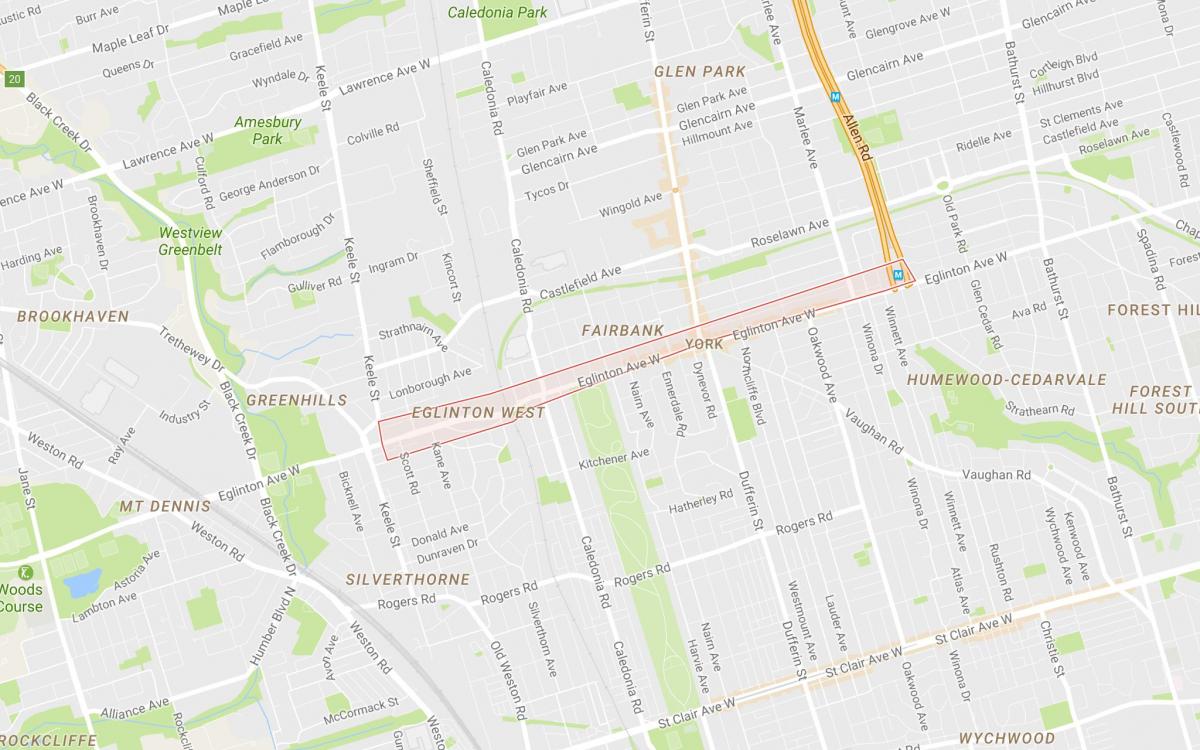 Peta dari Eglinton Barat Toronto