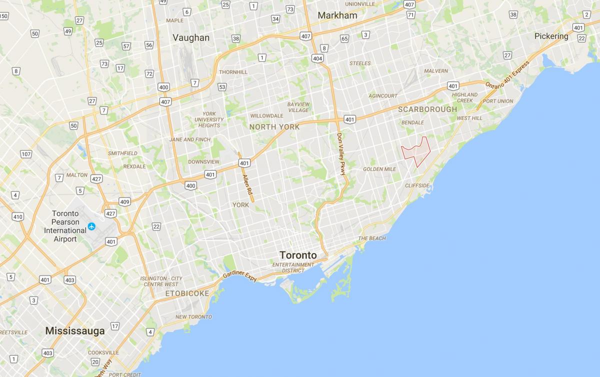 Peta dari Eglinton Timur district, Toronto