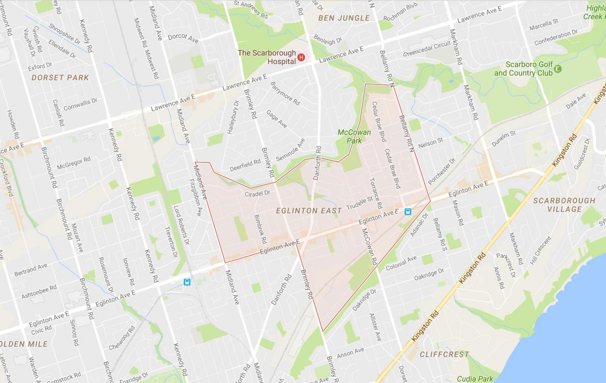 Peta dari Eglinton Timur lingkungan Toronto