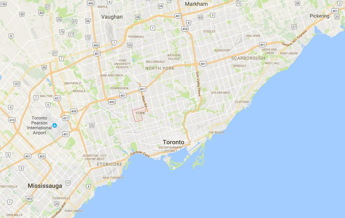 Peta dari Fairbank district, Toronto