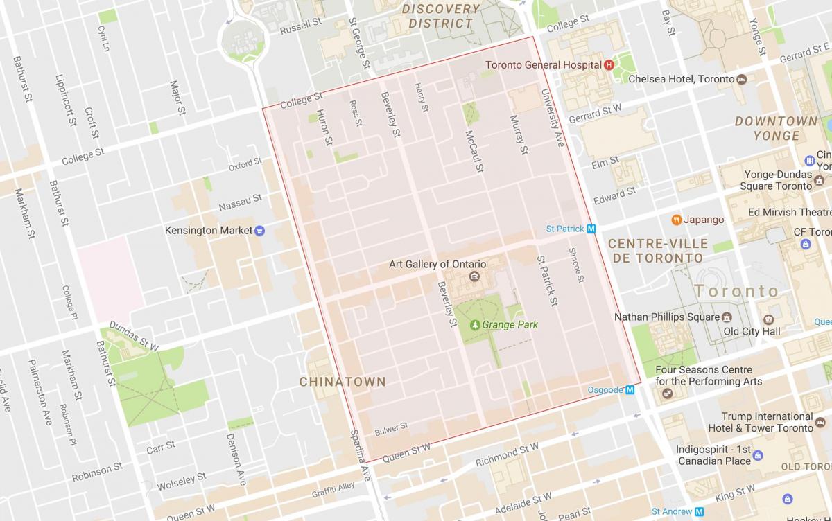 Peta dari Grange lingkungan Toronto