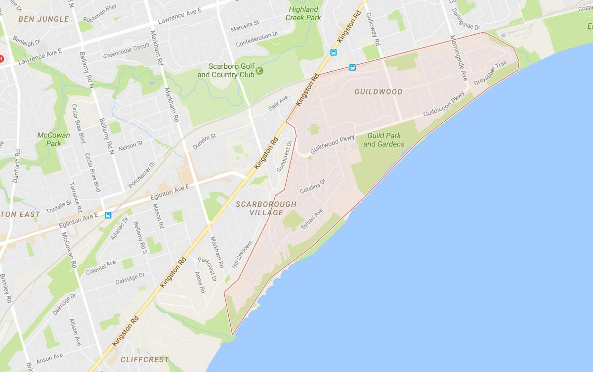 Peta dari Guildwood lingkungan Toronto
