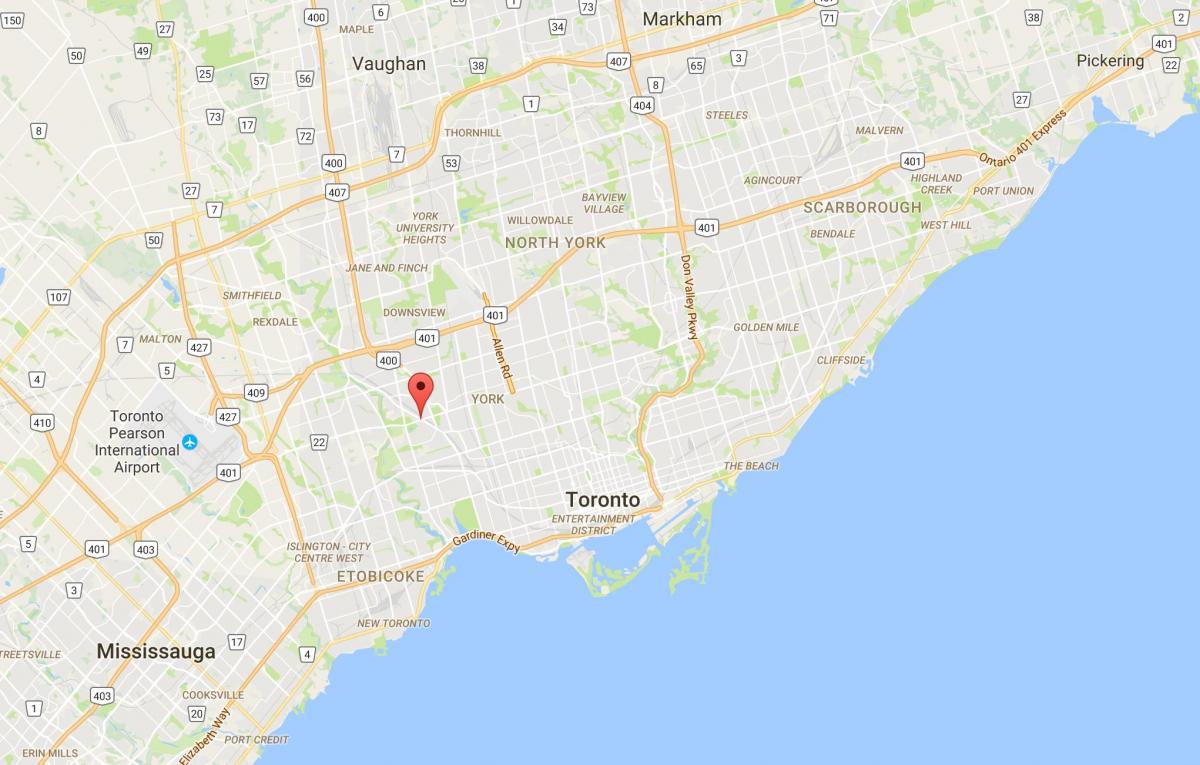 Peta dari Gunung Dennis district, Toronto