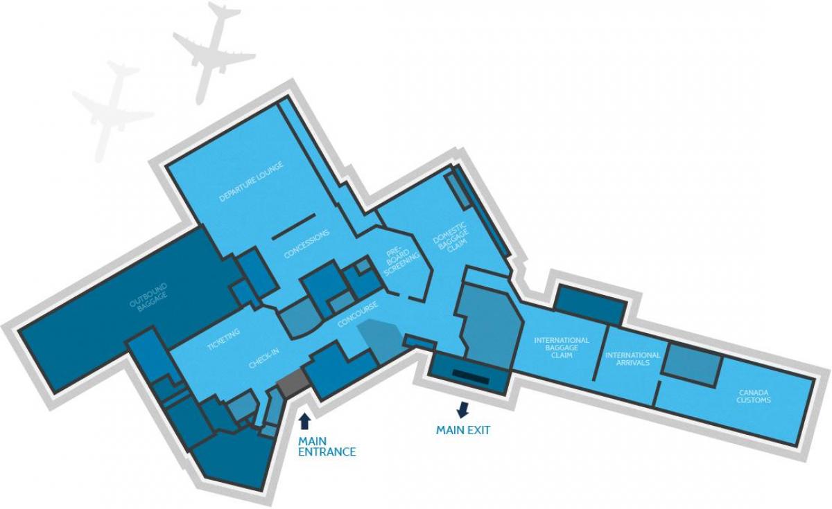 Peta dari Hamilton terminal bandara