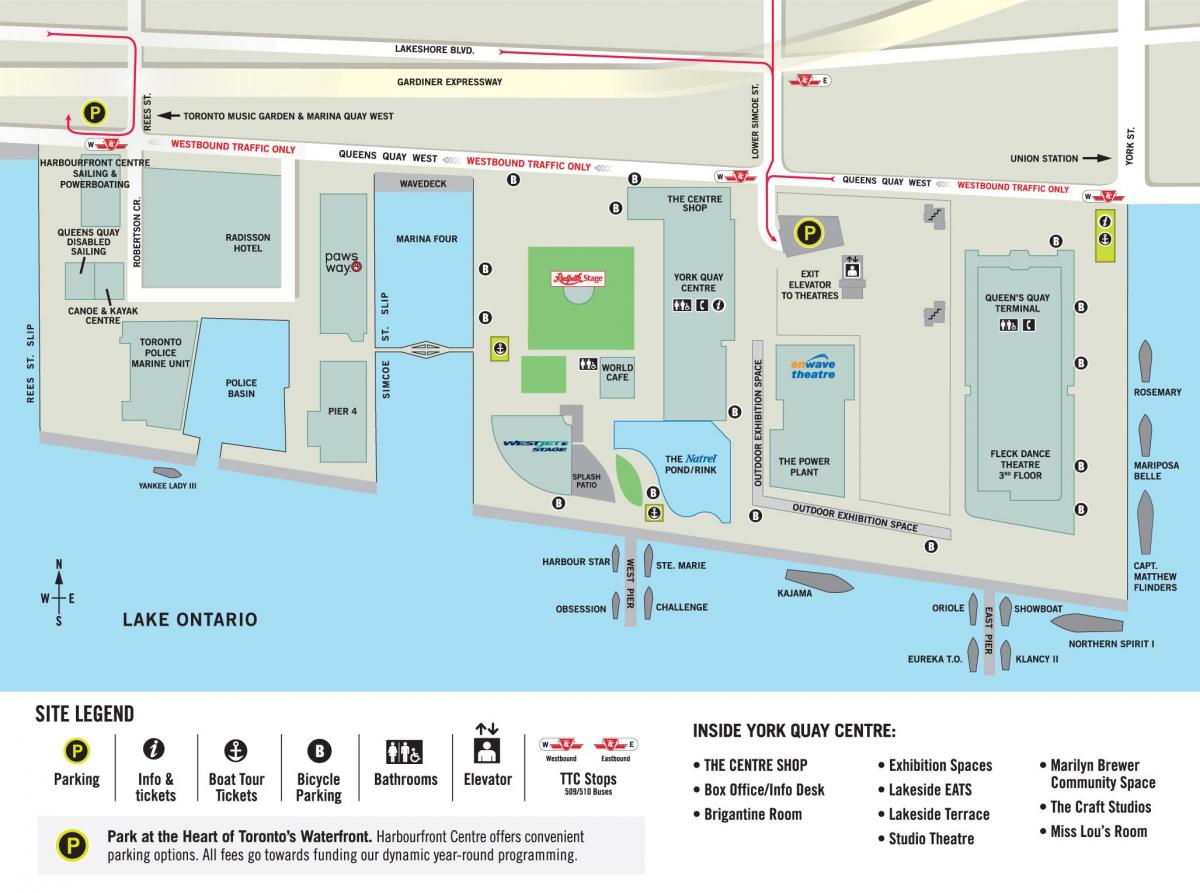 Peta dari Harbourfront Centre Toronto