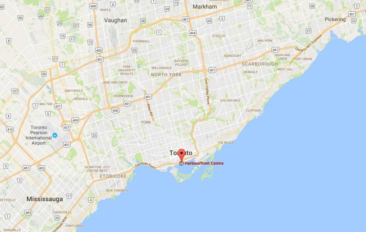 Peta dari Harbourfront district, Toronto