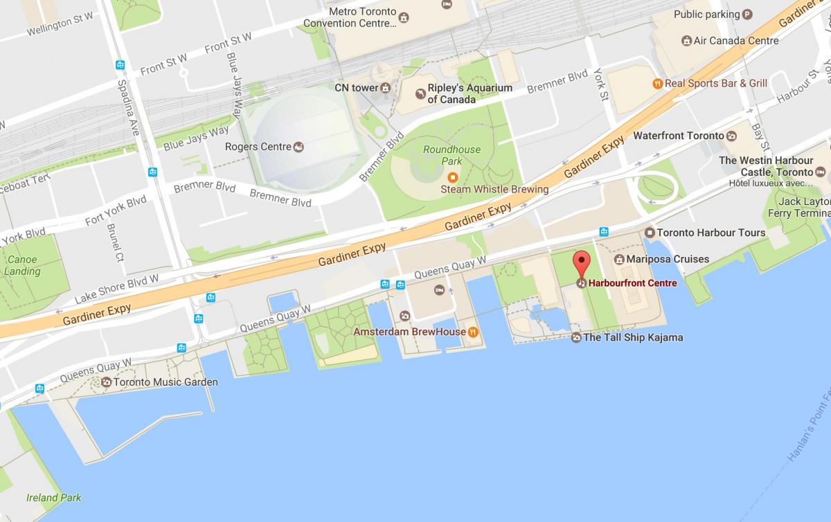 Peta dari Harbourfront lingkungan Toronto
