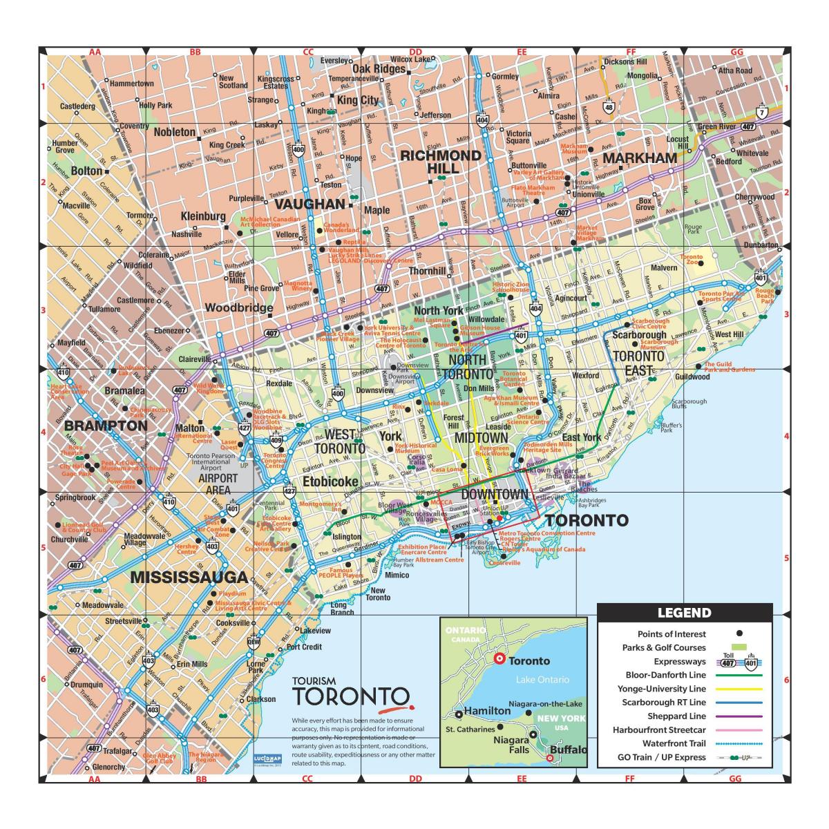 Peta dari Hotel Toronto