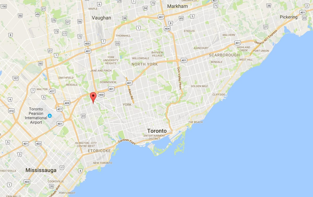 Peta dari Humber Heights – Westmount district, Toronto
