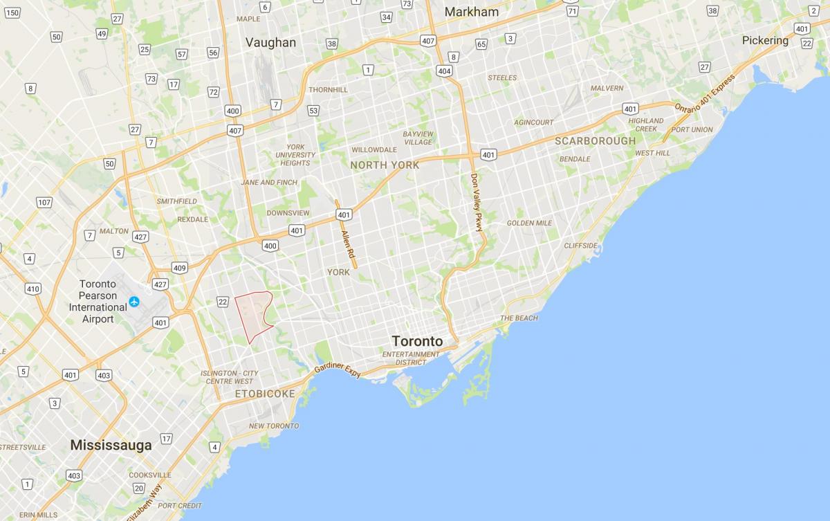 Peta dari Humber Valley Village district, Toronto