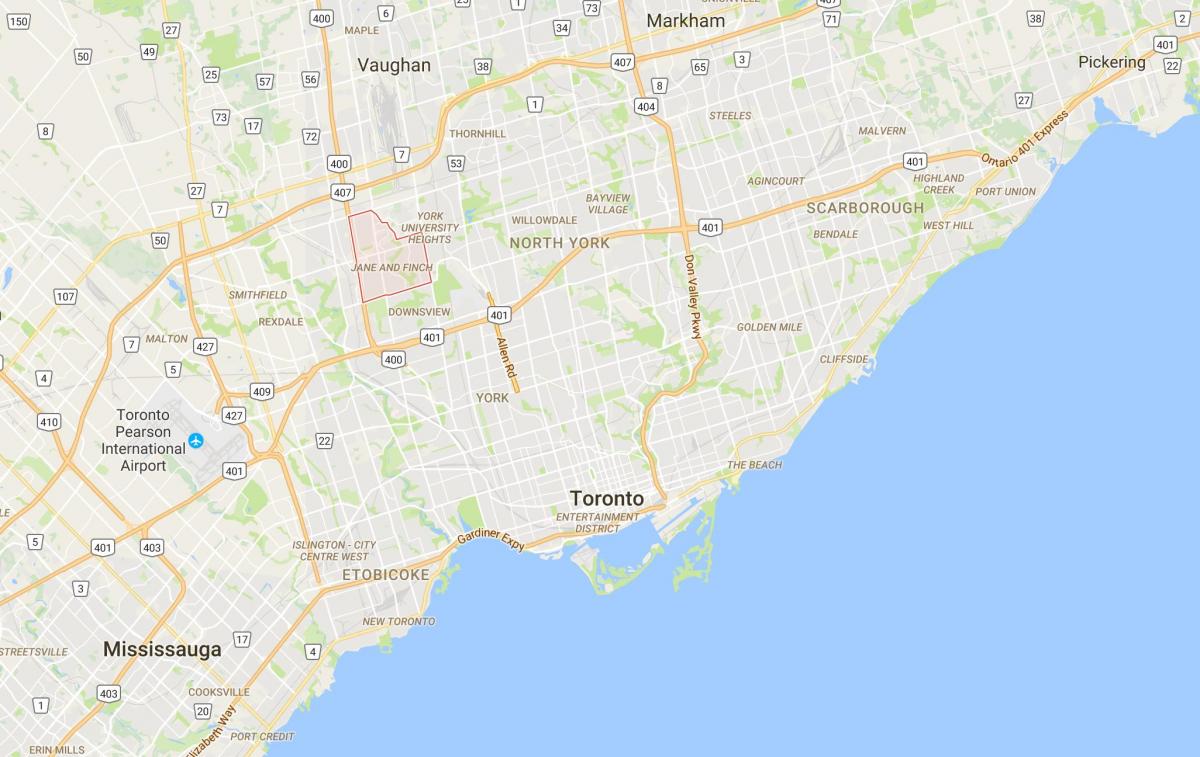 Peta dari Jane dan Finch district, Toronto
