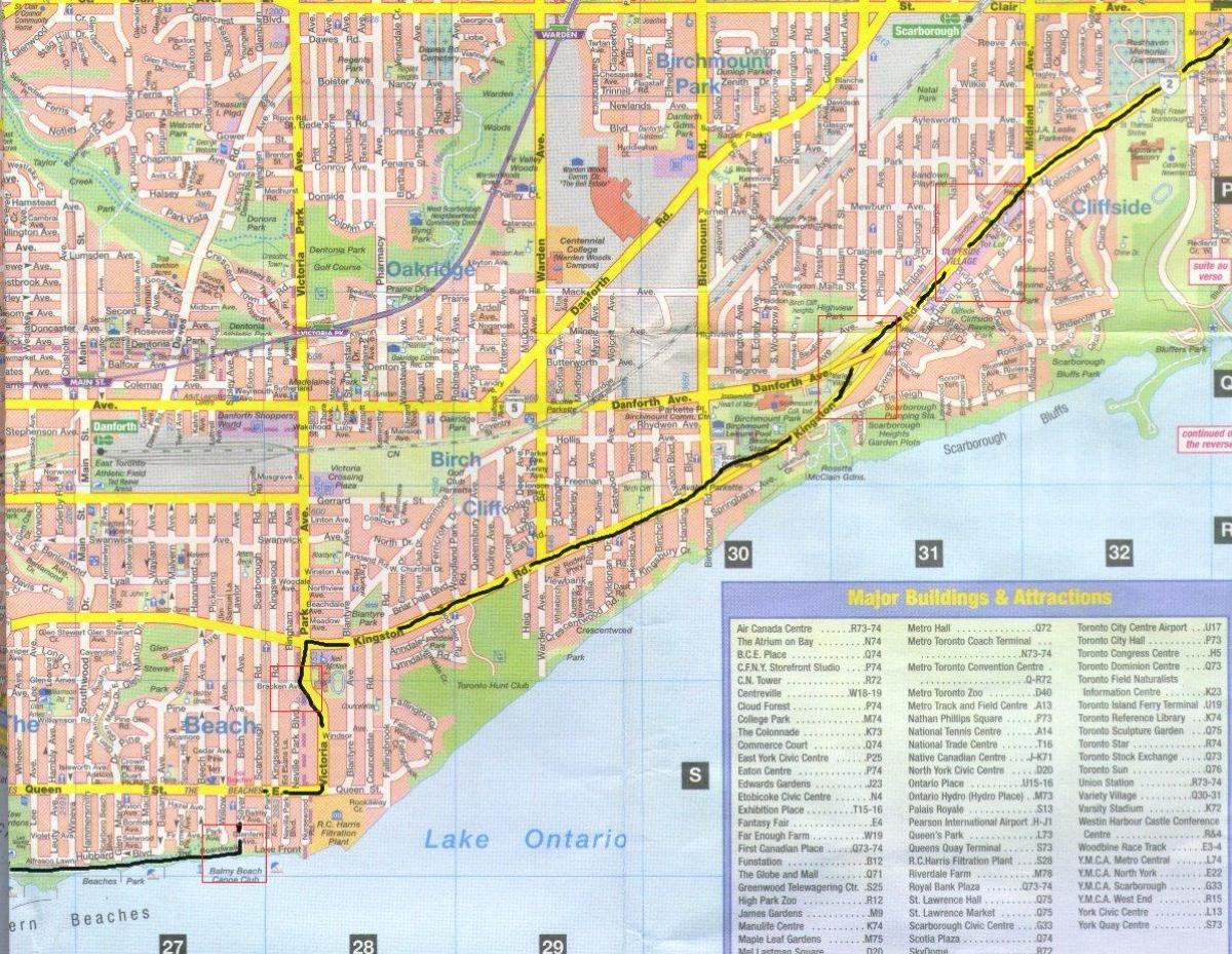 Peta dari Kingston road Ontarion