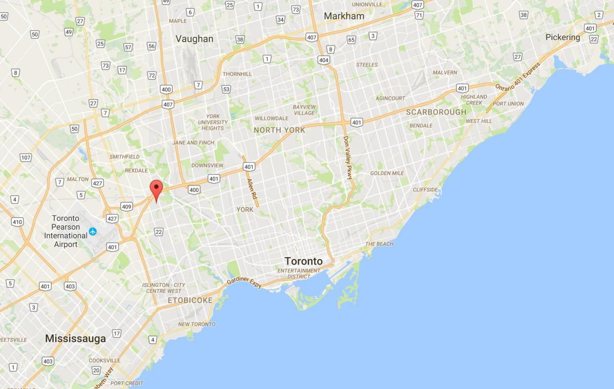 Peta dari Kingsview Desa kabupaten Toronto