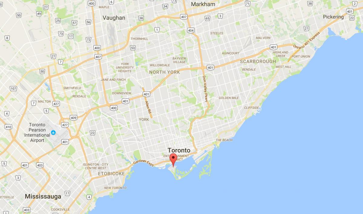 Peta kabupaten Toronto Islands district, Toronto